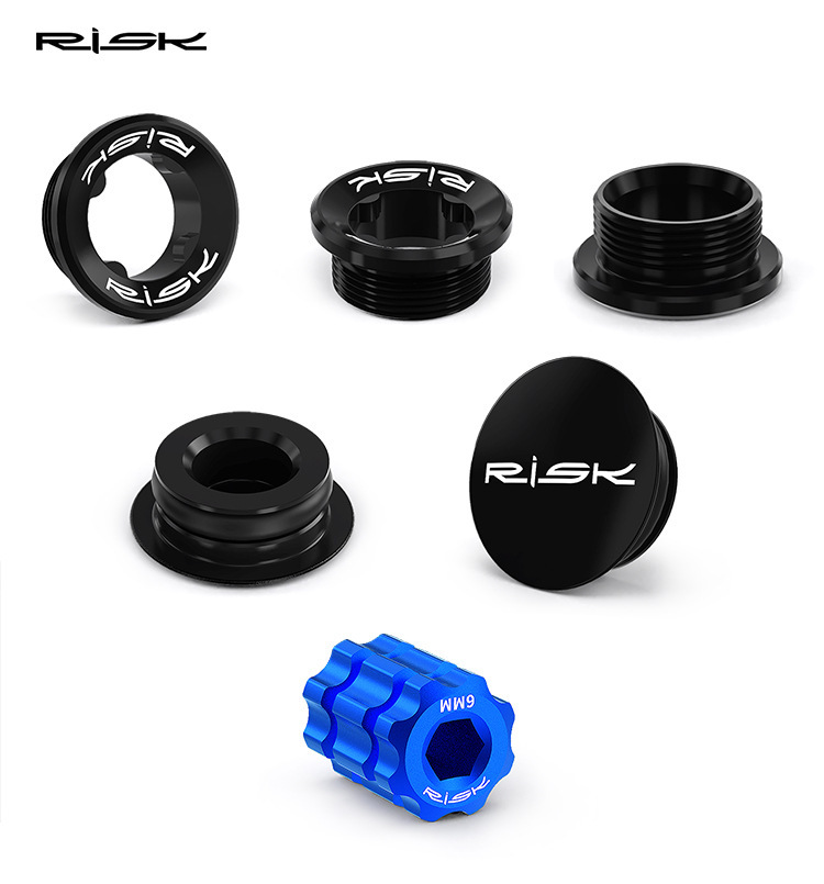 RISK Aluminum Bike Crank Cap, Chainring Dust Cover & Crank Cap Tool for Hollowtech Cranks RA158/RA159/RL302
