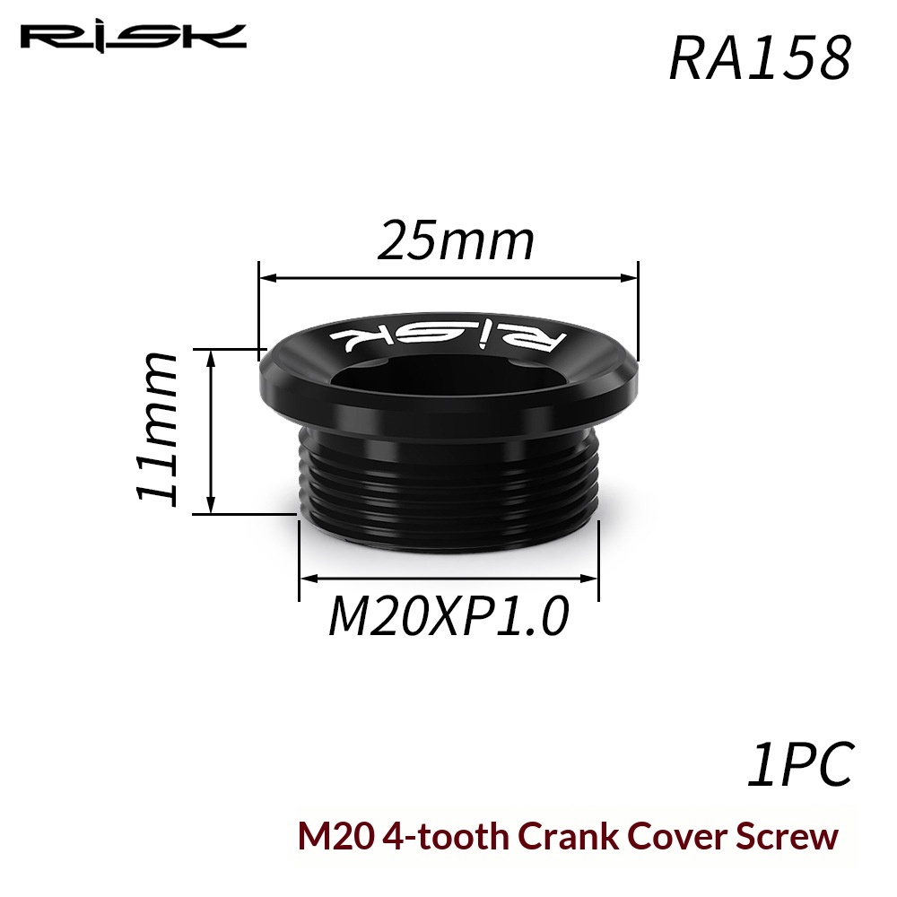 RISK Aluminum Bike Crank Cap, Chainring Dust Cover & Crank Cap Tool for Hollowtech Cranks RA158/RA159/RL302