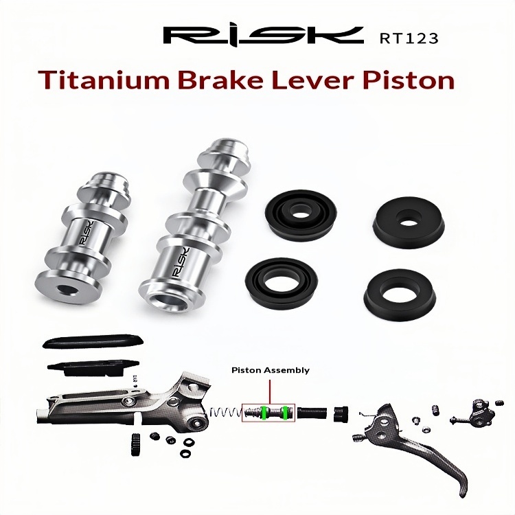 RISK RT123 Titanium Brake Lever Piston & Seal Kit for SRAM Guide R RSC Ultimate Level DB5 Hydraulic Disc Brakes