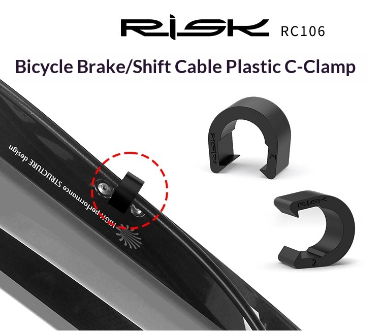 RISK RC106 Plastic C-Clip Cable Hose Guide for Bicycle Brake Shift Housing and Hydraulic Hose