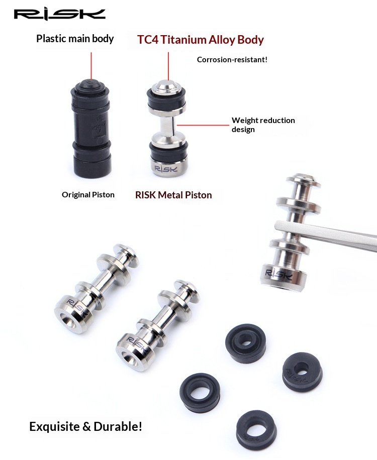 RISK RT126 Titanium Brake Lever Piston Repair Kit for Shimano XT M785 M8000 SLX M7000 Hydraulic Disc Brakes