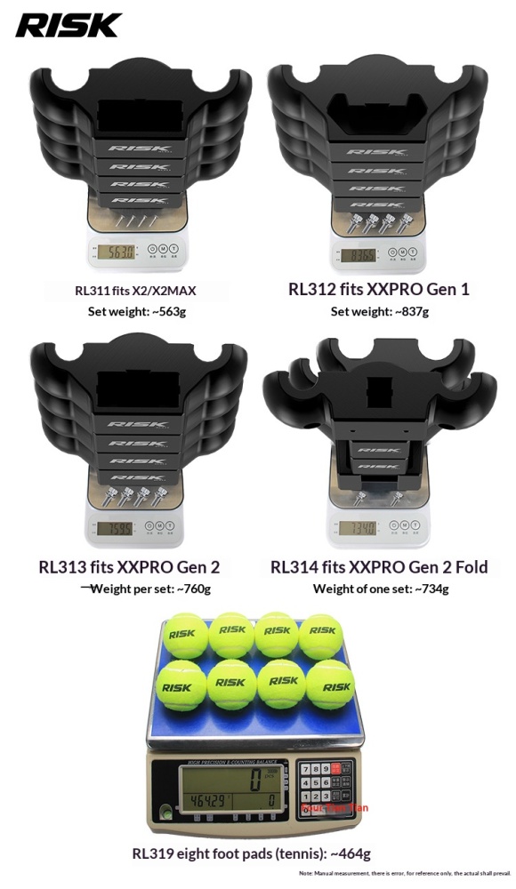 RISK Rocker Feet Base Kit for Indoor Bike Trainers – Shock-Absorbing Tennis Ball Pads for X2, X2 MAX, XX PRO Gen 1/Gen 2/Folding Models