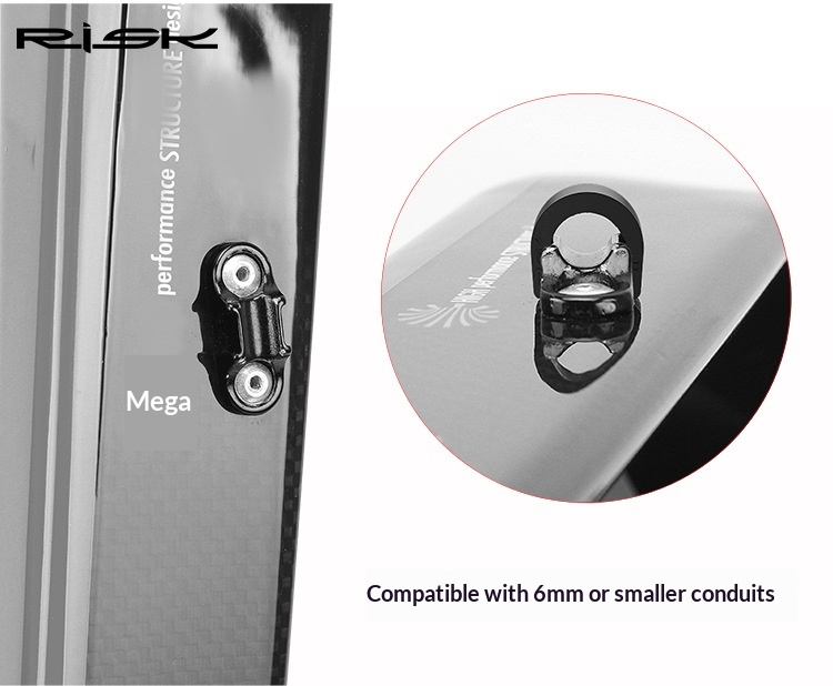 RISK RC106 Plastic C-Clip Cable Hose Guide for Bicycle Brake Shift Housing and Hydraulic Hose