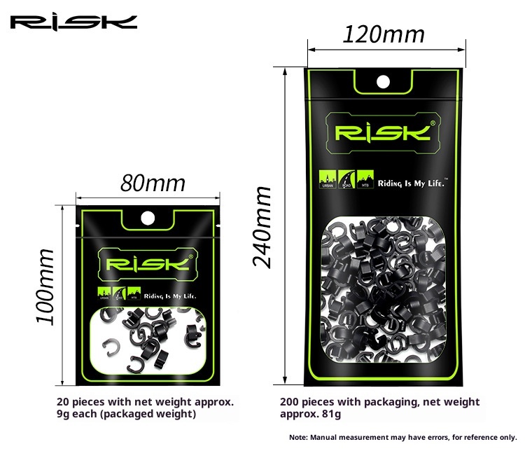 RISK RC106 Plastic C-Clip Cable Hose Guide for Bicycle Brake Shift Housing and Hydraulic Hose