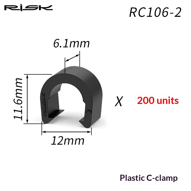 RISK RC106 Plastic C-Clip Cable Hose Guide for Bicycle Brake Shift Housing and Hydraulic Hose