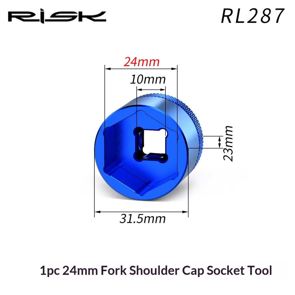 RISK Suspension Fork Top Cap Socket Tool for MTB Air Fork Hex Shoulder Caps 20-32mm