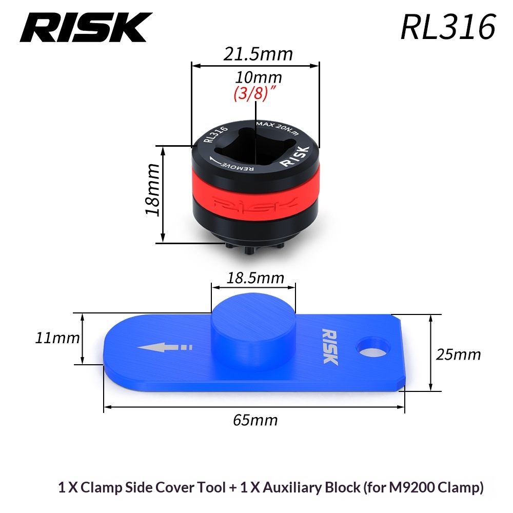 RISK Bicycle Hydraulic Disc Brake Caliper Piston Side Cover Removal Tool for Shimano XTR M9200 / M9220 / R9270