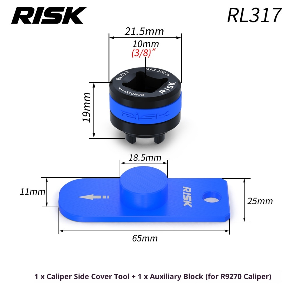 RISK Bicycle Hydraulic Disc Brake Caliper Piston Side Cover Removal Tool for Shimano XTR M9200 / M9220 / R9270