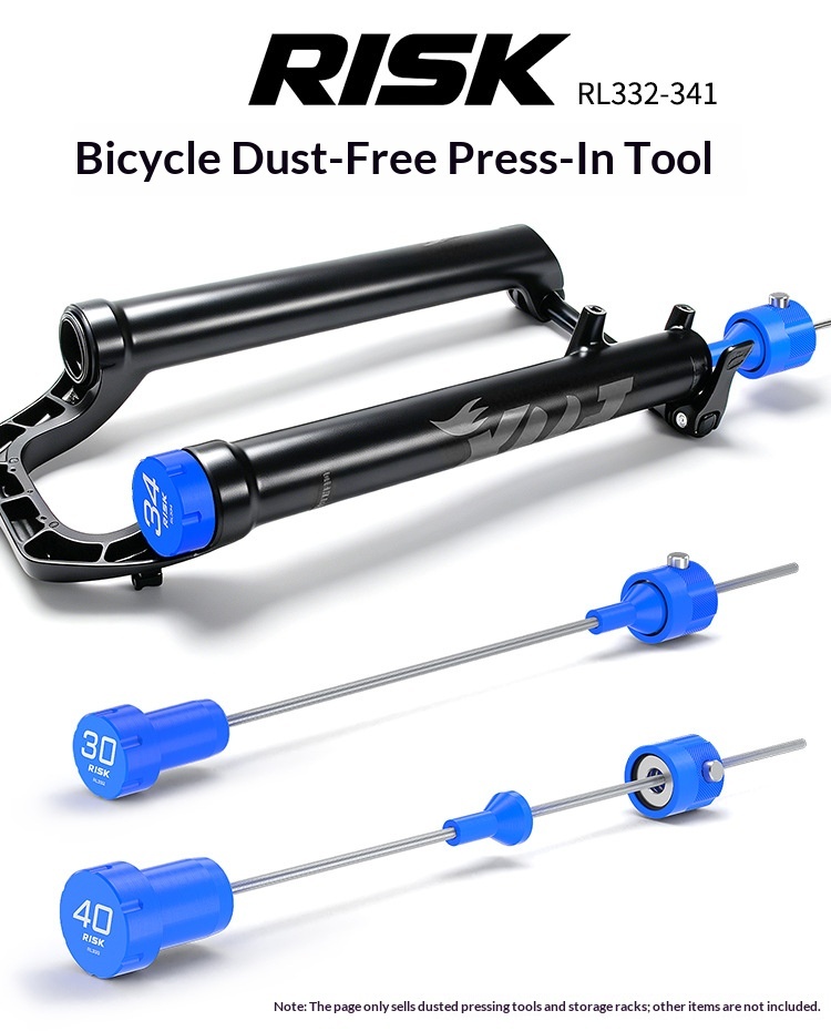 RISK RL332–RL341 Bicycle Suspension Fork Dust Seal Press Tool, Oil Seal Installation Tool for 30/32/34/35/36/37/38/40mm Forks with Wall Storage Rack