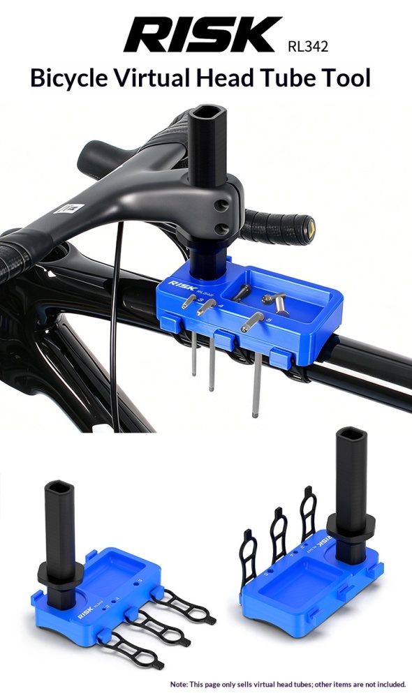RISK RL342 Bicycle Dummy Head Tube Tool, Handlebar & Stem Service Holder for MTB and Road Bike Repair