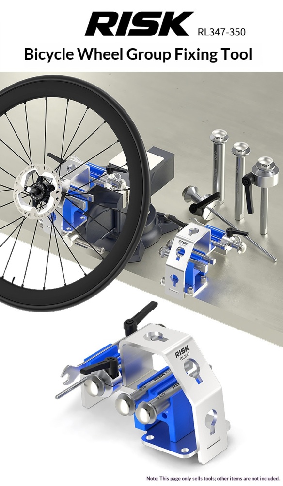 RISK RL347-350 Bicycle Wheel Hub Fixing Tool Set for MTB Road Bike Wheelset Maintenance, Quick Release & Thru Axle Hub Holder