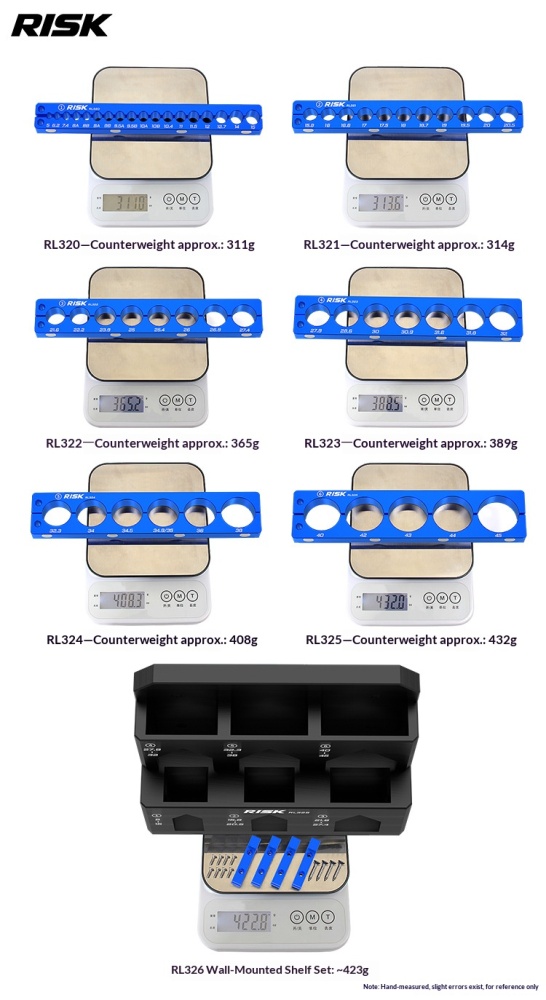 RISK RL320–RL326 Bicycle Bench Vise Clamp Blocks Set, Aluminum Bike Repair Holding Fixture for Bottom Bracket, Hub, Fork, Shock, Pedal and Crank Maintenance