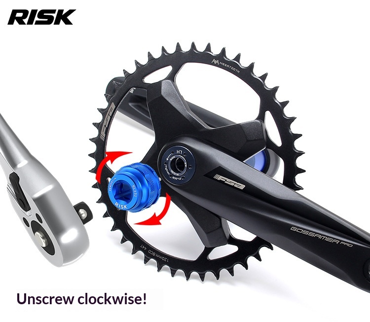 RISK RL331 Bicycle Crank Cover Removal Tool for FSA Gossamer Pro / COMET / GAMMA DRIVE Cranks, with Optional RL327 3/8" Quick Release Anti-Drop Tool