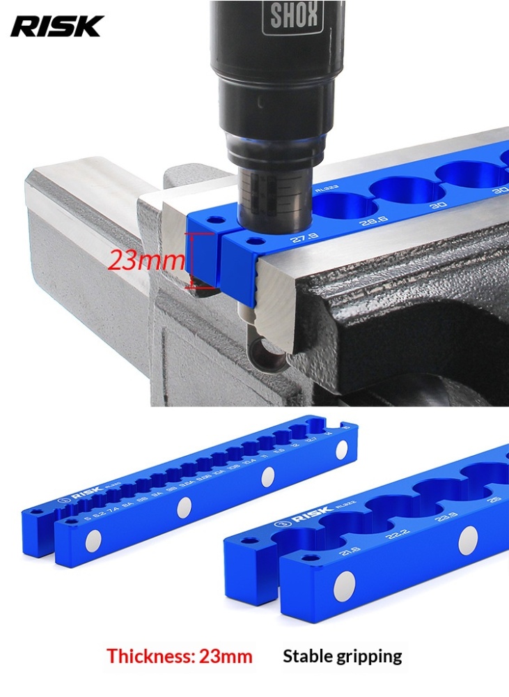 RISK RL320–RL326 Bicycle Bench Vise Clamp Blocks Set, Aluminum Bike Repair Holding Fixture for Bottom Bracket, Hub, Fork, Shock, Pedal and Crank Maintenance