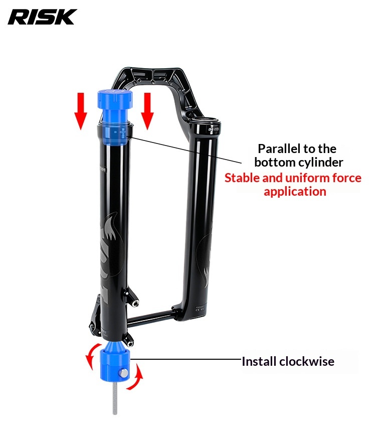 RISK RL332–RL341 Bicycle Suspension Fork Dust Seal Press Tool, Oil Seal Installation Tool for 30/32/34/35/36/37/38/40mm Forks with Wall Storage Rack
