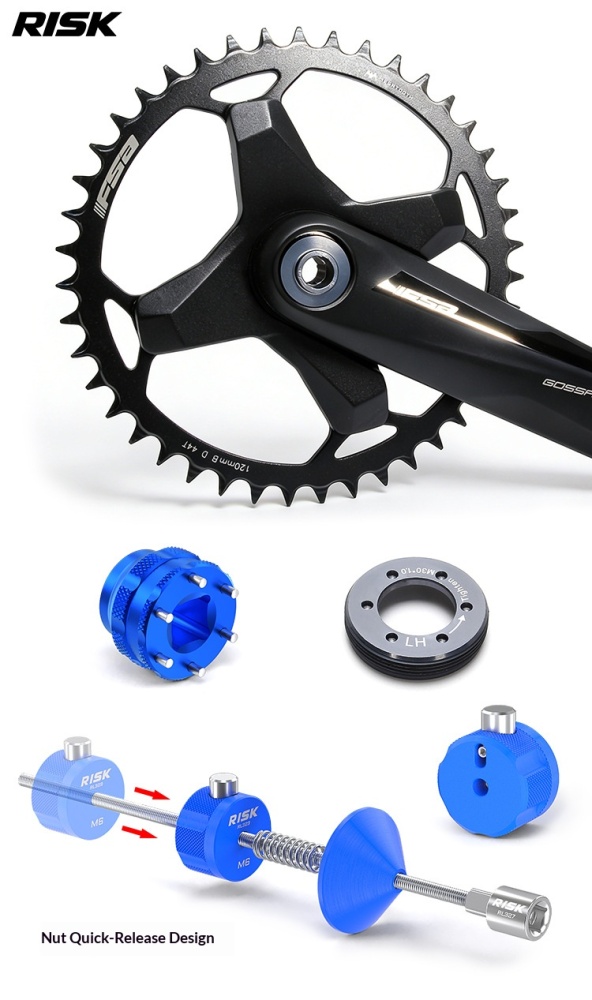 RISK RL331 Bicycle Crank Cover Removal Tool for FSA Gossamer Pro / COMET / GAMMA DRIVE Cranks, with Optional RL327 3/8" Quick Release Anti-Drop Tool