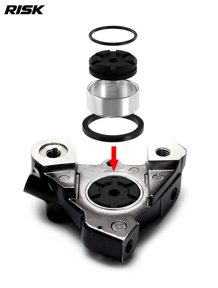 RISK RT146 Titanium Disc Brake Caliper Piston Repair Kit for Shimano R7170 R8170 R9270, Piston O-Rings, Reset Tool, Side Cover Tool and 3/8" Ratchet Wrench