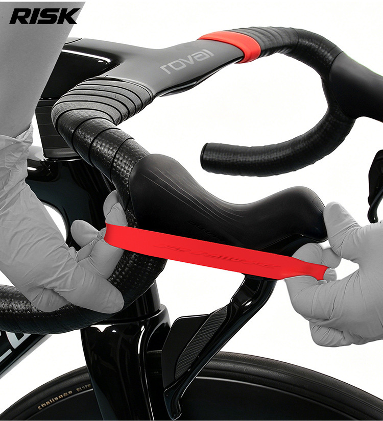 RISK RA161 Silicone Road Bike Handlebar Tape Finishing Rings Elastic Bar Tape End Bands – 2 Pcs