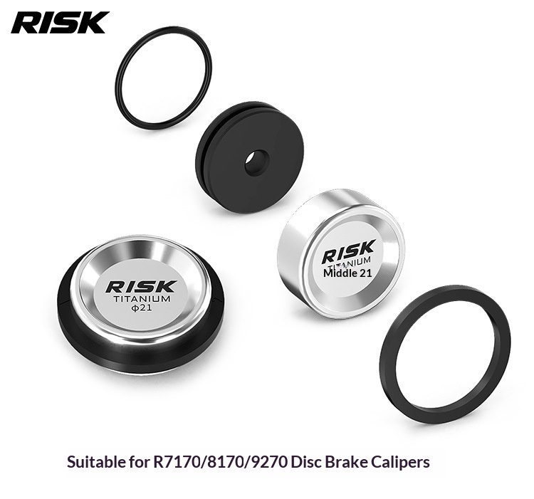 RISK RT146 Titanium Disc Brake Caliper Piston Repair Kit for Shimano R7170 R8170 R9270, Piston O-Rings, Reset Tool, Side Cover Tool and 3/8" Ratchet Wrench