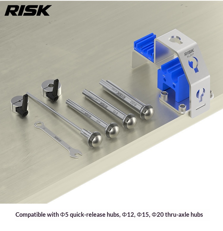 RISK RL347-350 Bicycle Wheel Hub Fixing Tool Set for MTB Road Bike Wheelset Maintenance, Quick Release & Thru Axle Hub Holder