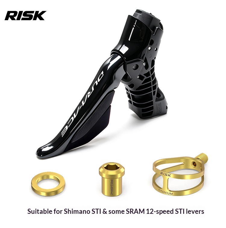 RISK RT149/RT150 Titanium Road Bike Shifter Clamp Ring for Shimano & SRAM Brake Shift Levers