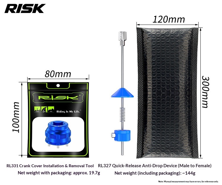 RISK RL331 Bicycle Crank Cover Removal Tool for FSA Gossamer Pro / COMET / GAMMA DRIVE Cranks, with Optional RL327 3/8" Quick Release Anti-Drop Tool