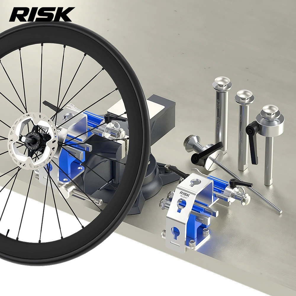 RISK RL347-350 Bicycle Wheel Hub Fixing Tool Set for MTB Road Bike Wheelset Maintenance, Quick Release & Thru Axle Hub Holder