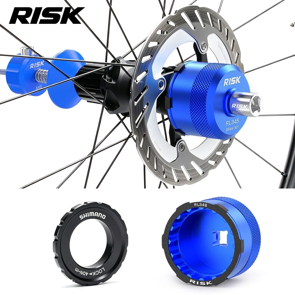 RISK RL345-346 Bike Centerlock Disc Rotor Lockring Removal Socket Tool for 44mm 16-Notch BB52 RS500 GXP Bottom Bracket