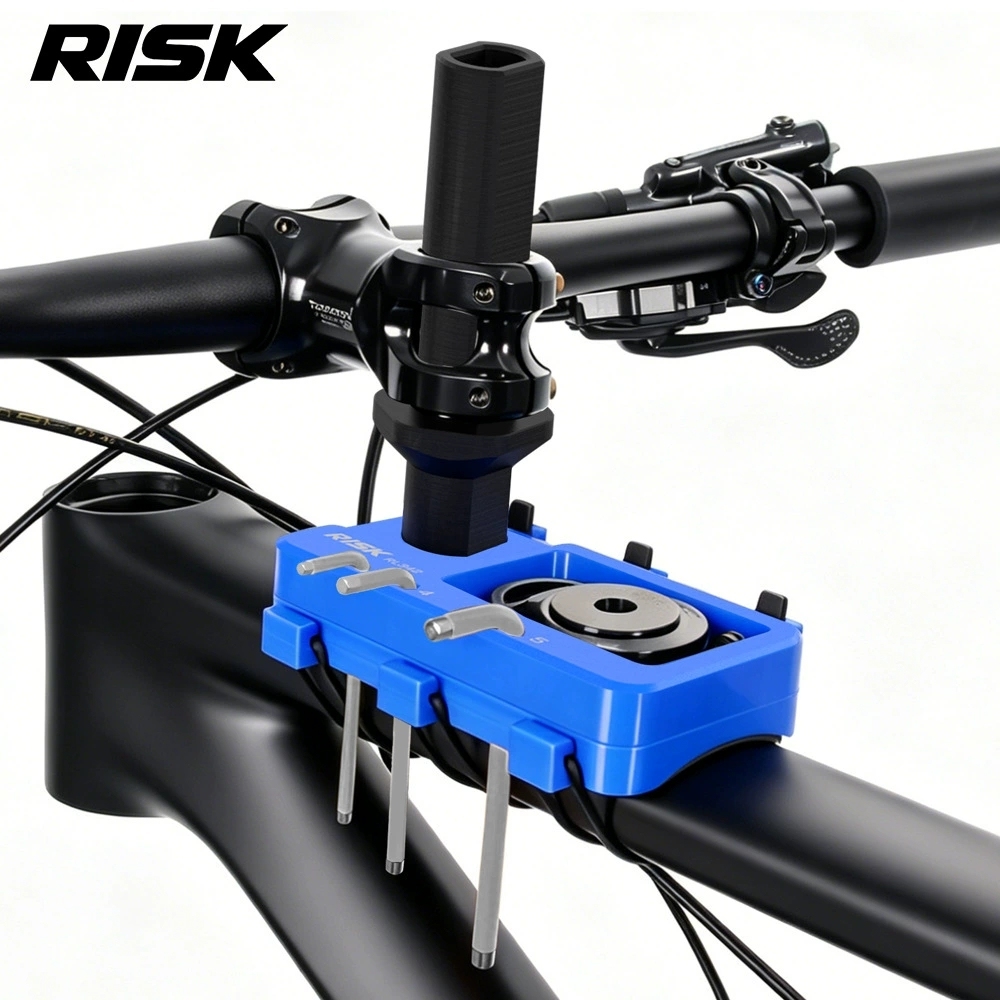 RISK RL342 Bicycle Dummy Head Tube Tool, Handlebar & Stem Service Holder for MTB and Road Bike Repair