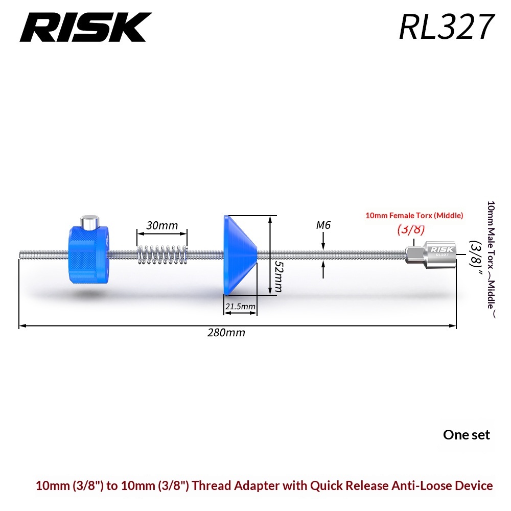 RISK RL327–RL330 Bicycle Bottom Bracket & Center Lock Anti-Drop Tool, Quick Release Retaining Fixture with Ratchet Wrench and Wall Storage Rack