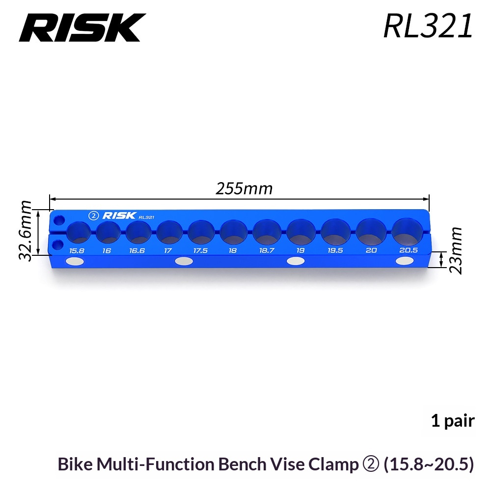 RISK RL320–RL326 Bicycle Bench Vise Clamp Blocks Set, Aluminum Bike Repair Holding Fixture for Bottom Bracket, Hub, Fork, Shock, Pedal and Crank Maintenance