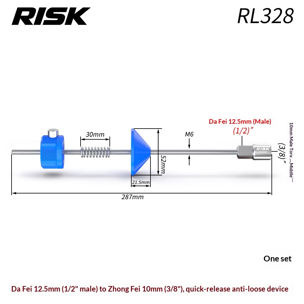 RISK RL327–RL330 Bicycle Bottom Bracket & Center Lock Anti-Drop Tool, Quick Release Retaining Fixture with Ratchet Wrench and Wall Storage Rack