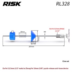 1/2" male to 3/8" female quick release anti-drop tool