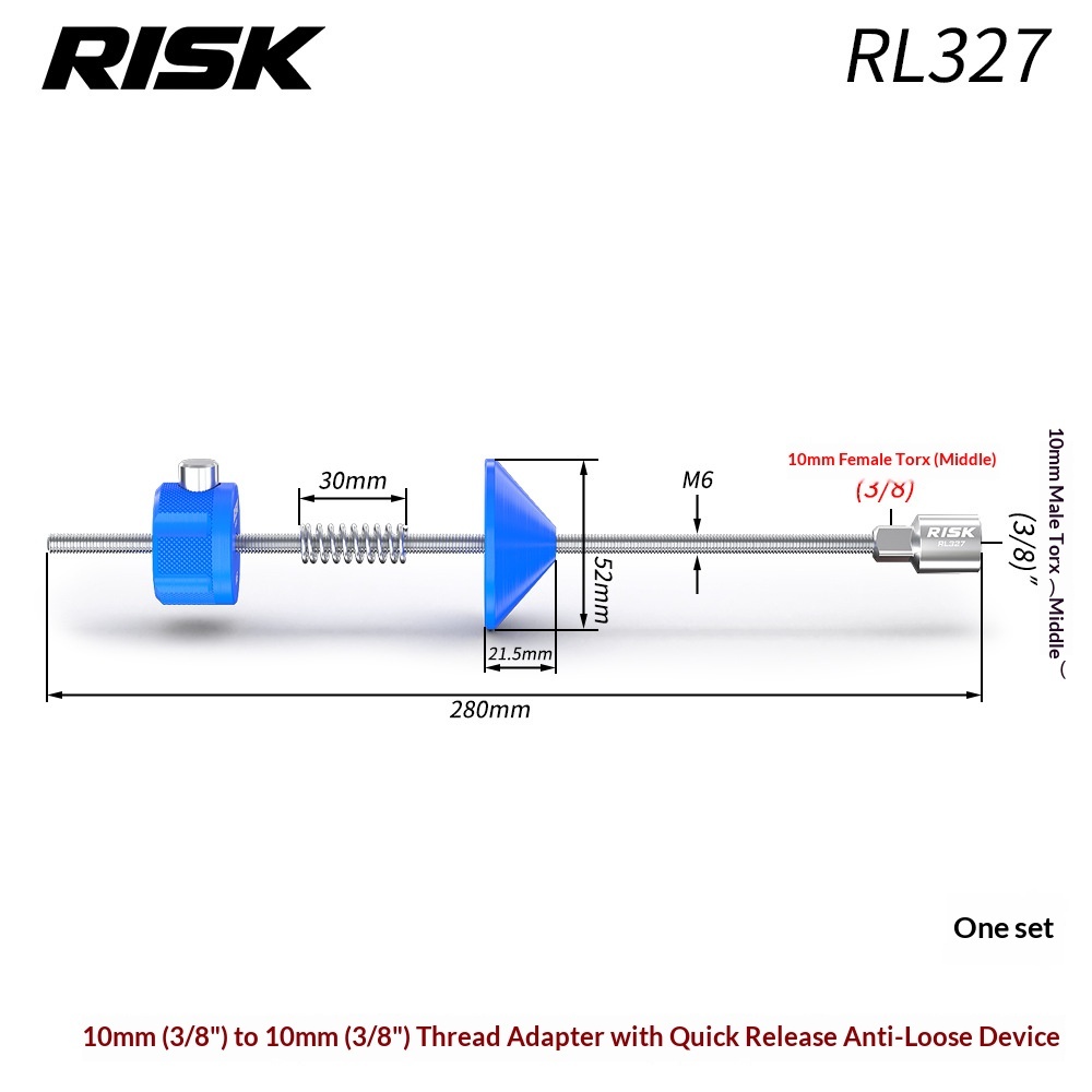 RISK RL345-346 Bike Centerlock Disc Rotor Lockring Removal Socket Tool for 44mm 16-Notch BB52 RS500 GXP Bottom Bracket