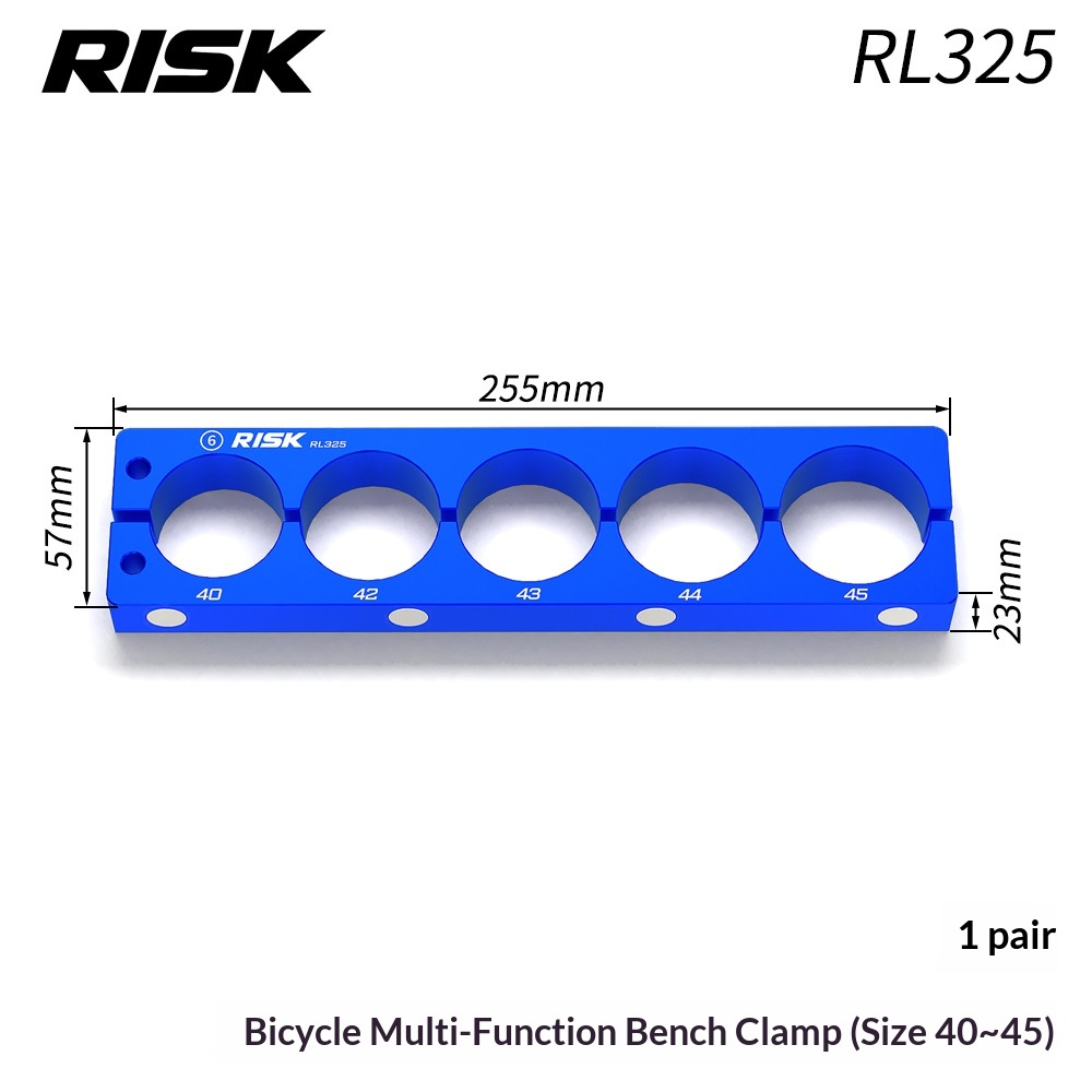 RISK RL320–RL326 Bicycle Bench Vise Clamp Blocks Set, Aluminum Bike Repair Holding Fixture for Bottom Bracket, Hub, Fork, Shock, Pedal and Crank Maintenance