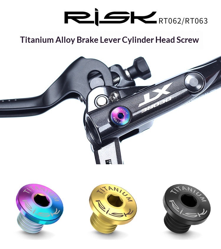 RISK RT062/RT063 Titanium Brake Lever Oil Reservoir Cover Screws for Shimano XT XTR M615 M675 M785 M8000 Hydraulic Disc Brakes