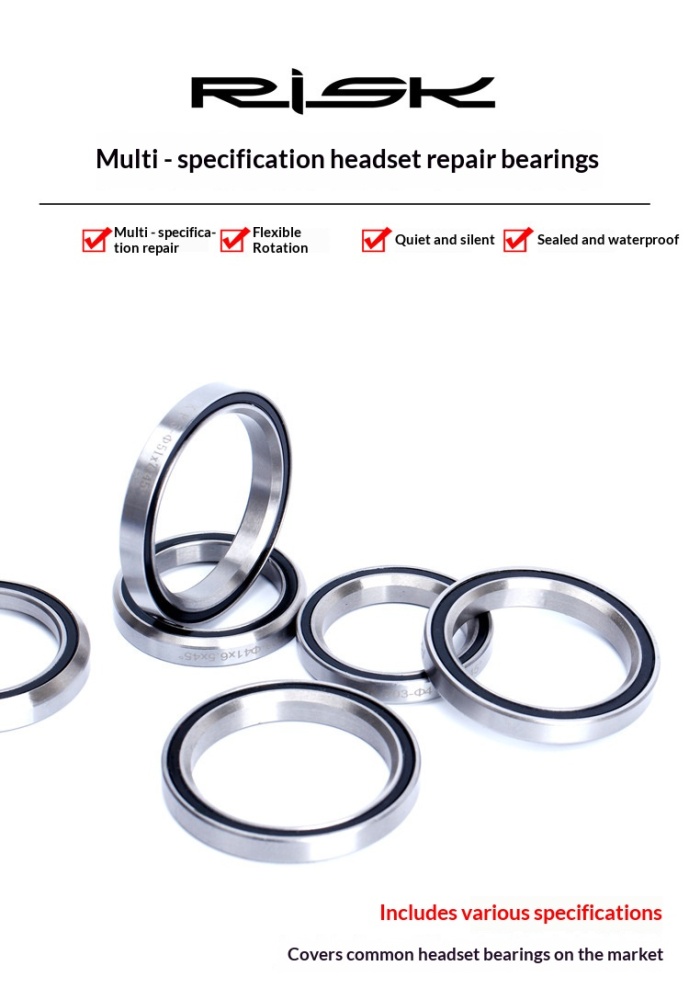 RISK RA150 Bicycle Headset Bearing 41/41.8/47/49/52mm Sealed Steel Double Bearing for MTB Road Bike Headset Repair