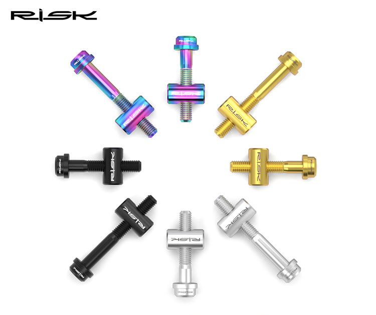 RISK RT029/RT030 Titanium M5 Seatpost Clamp Bolts 30mm/40mm for Bicycle Seatpost Stem Clamp, 2pcs