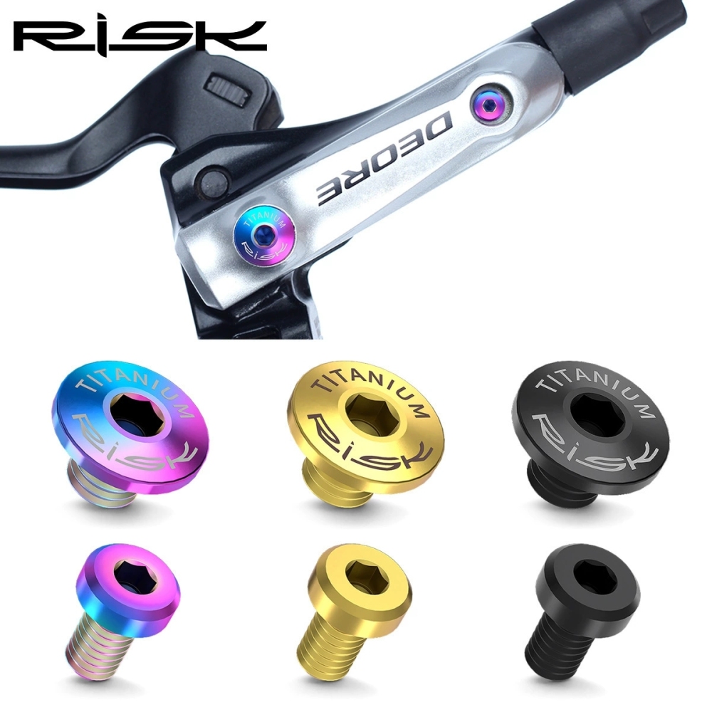 RISK RT062/RT063 Titanium Brake Lever Oil Reservoir Cover Screws for Shimano XT XTR M615 M675 M785 M8000 Hydraulic Disc Brakes