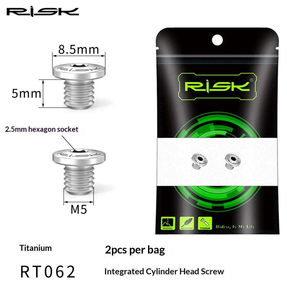 RISK RT062/RT063 Titanium Brake Lever Oil Reservoir Cover Screws for Shimano XT XTR M615 M675 M785 M8000 Hydraulic Disc Brakes