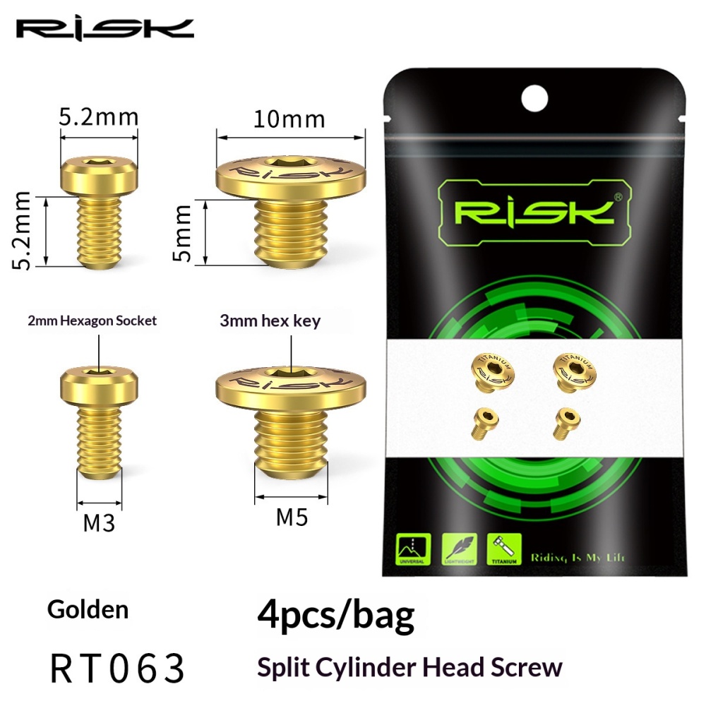 RISK RT062/RT063 Titanium Brake Lever Oil Reservoir Cover Screws for Shimano XT XTR M615 M675 M785 M8000 Hydraulic Disc Brakes