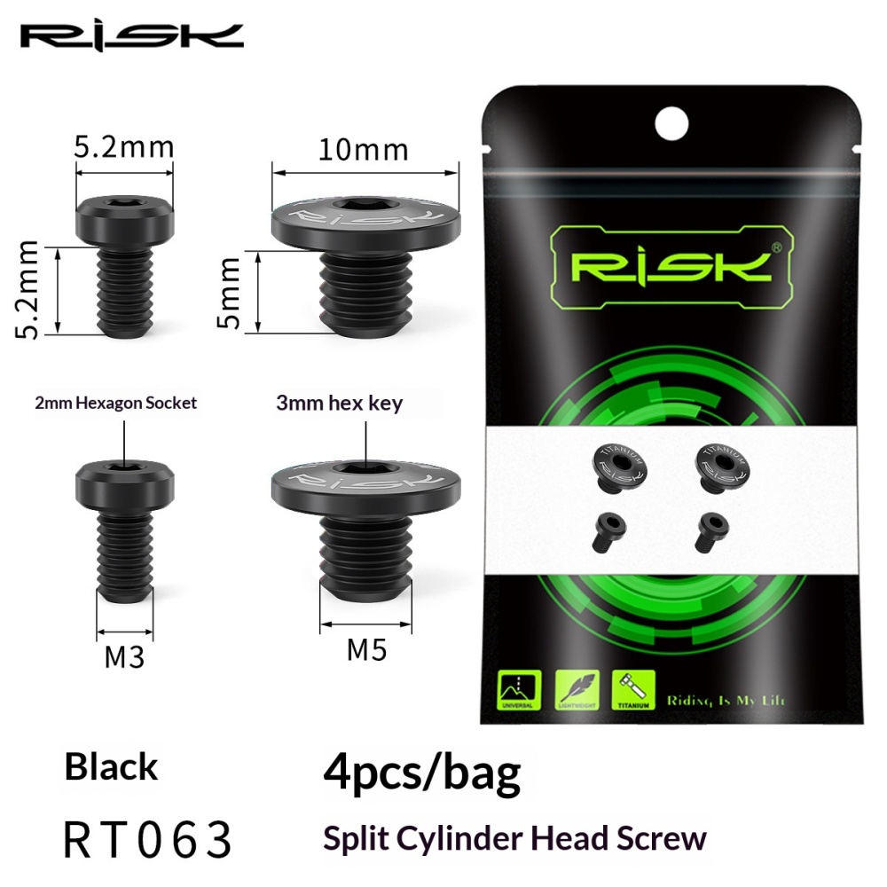 RISK RT062/RT063 Titanium Brake Lever Oil Reservoir Cover Screws for Shimano XT XTR M615 M675 M785 M8000 Hydraulic Disc Brakes