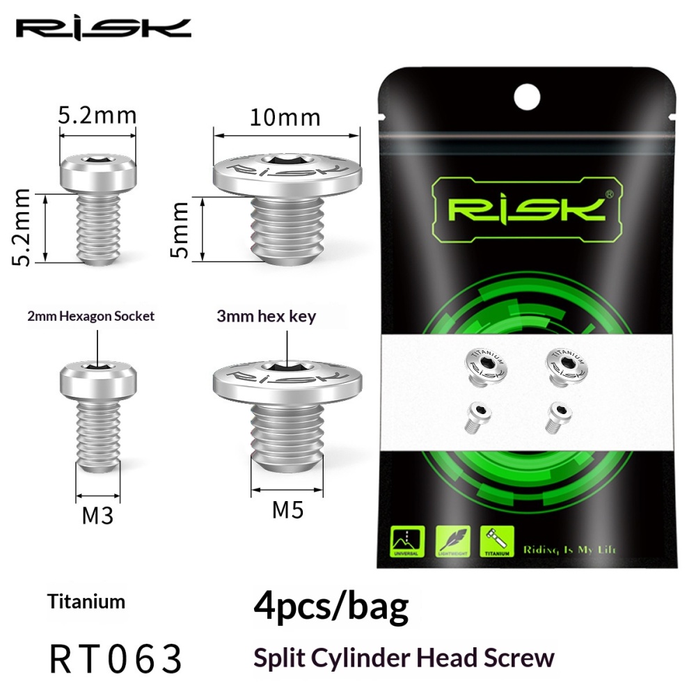 RISK RT062/RT063 Titanium Brake Lever Oil Reservoir Cover Screws for Shimano XT XTR M615 M675 M785 M8000 Hydraulic Disc Brakes