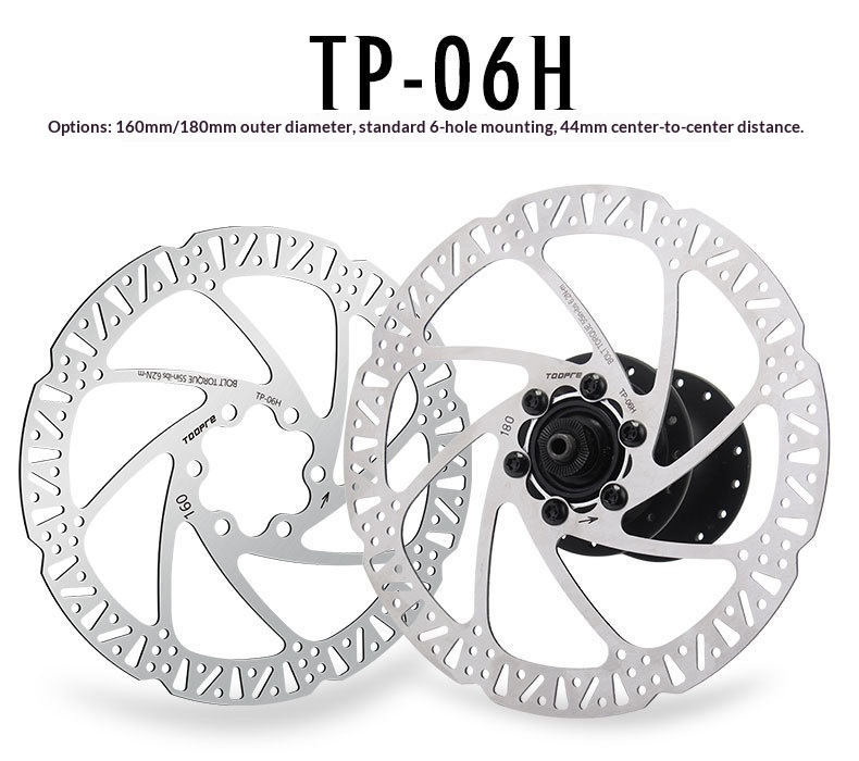 Mountain Bike Disc Brake Rotor 120/140/160/180/203mm 6-Bolt Bicycle Brake Rotor G3/HS1 with Screws, Stainless Steel