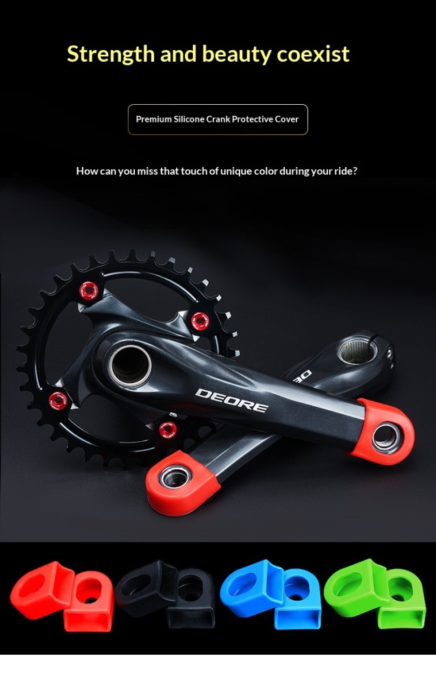 RISK RA139 Silicone Bike Crank Arm Protector Covers for Road & MTB, 1 Pair