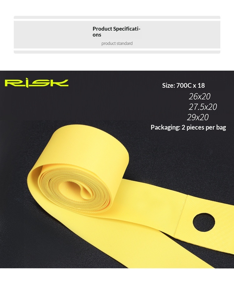 RISK RA141 PVC Bicycle Rim Tape 2 pcs Anti-Puncture Rim Strip for Road & MTB Wheels