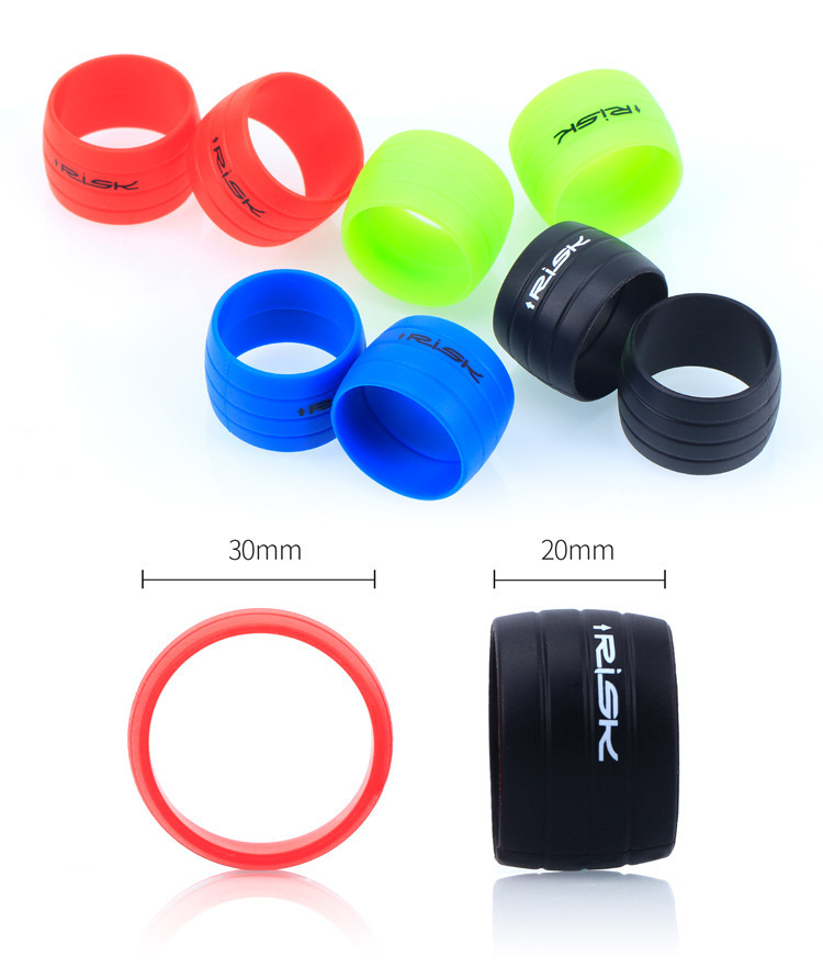 RISK RA137 Silicone Bike Handlebar Tape Fixing Rings for Road Bike Drop Bars, 1 Pair