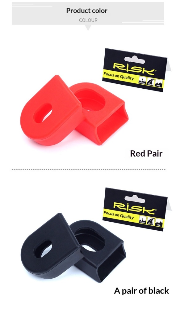 RISK RA139 Silicone Bike Crank Arm Protector Covers for Road & MTB, 1 Pair
