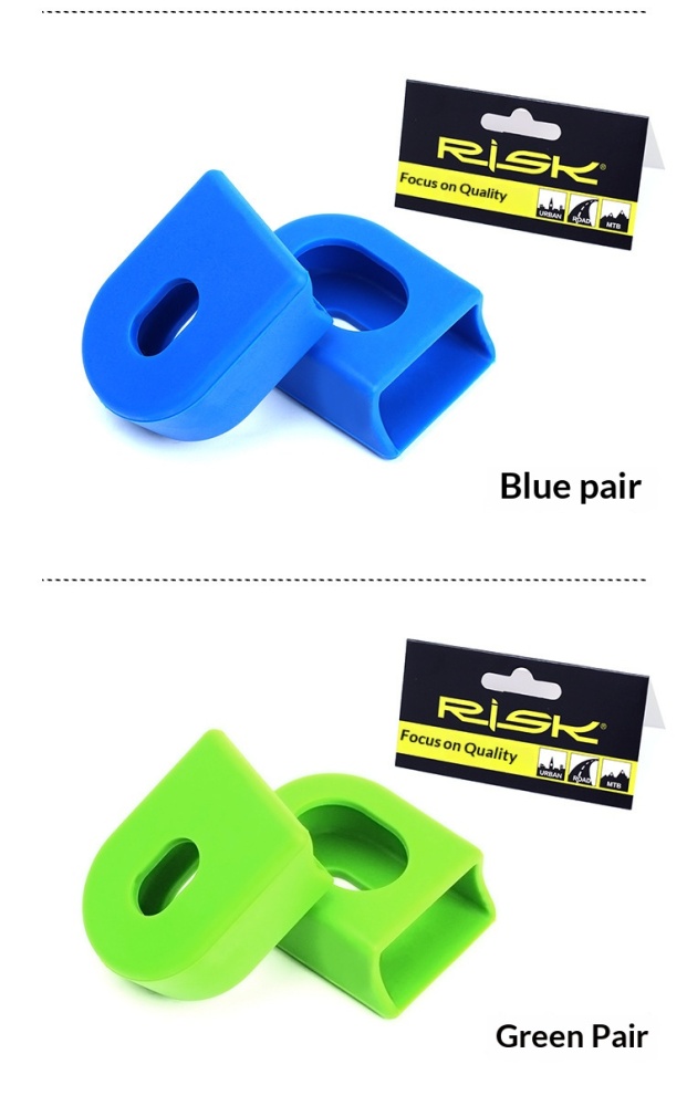 RISK RA139 Silicone Bike Crank Arm Protector Covers for Road & MTB, 1 Pair