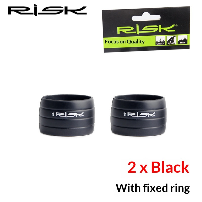 RISK RA137 Silicone Bike Handlebar Tape Fixing Rings for Road Bike Drop Bars, 1 Pair